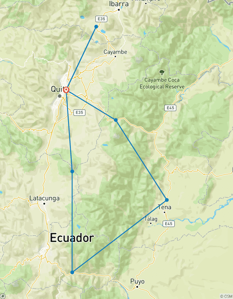 Aventure familiale de 10 jours en Équateur : Les hauts plateaux andins, Baños et les contreforts de la forêt amazonienne circuit