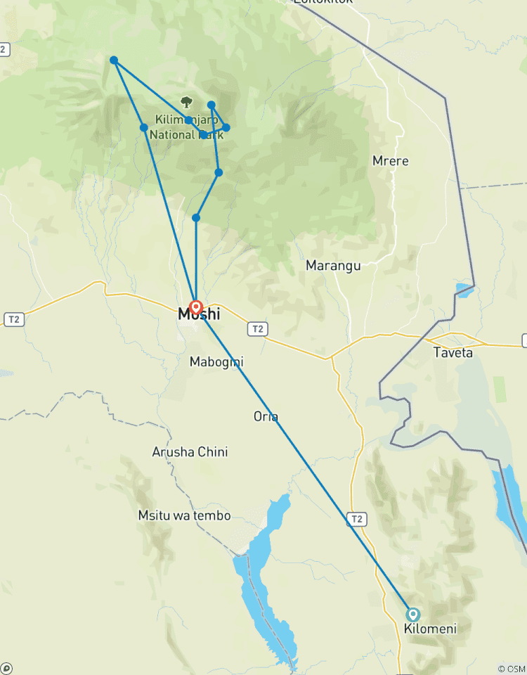 Circuito Ascensión al Monte Kilimanjaro por la Ruta Machame 9 días (todo el alojamiento y el transporte están incluidos)