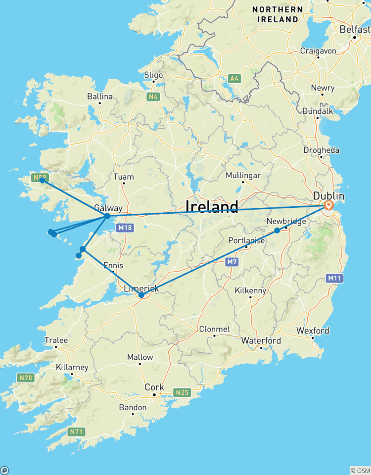Cliffs of Moher, Connemara & Aran Islands Travel West by Train Tour