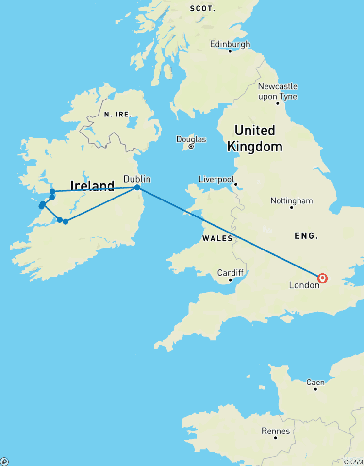 London - Dublin & Cliffs of Moher Tour