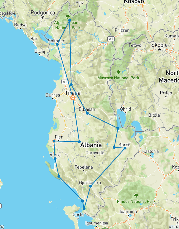 Circuito Gran Descubrimiento de Albania en 12 Días: Caminata y Cultura del Norte Maravillas del Sur
