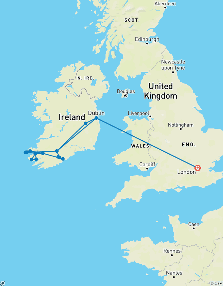 London - Dublin & Blarney Castle, Ring of Kerry & Dingle Tour