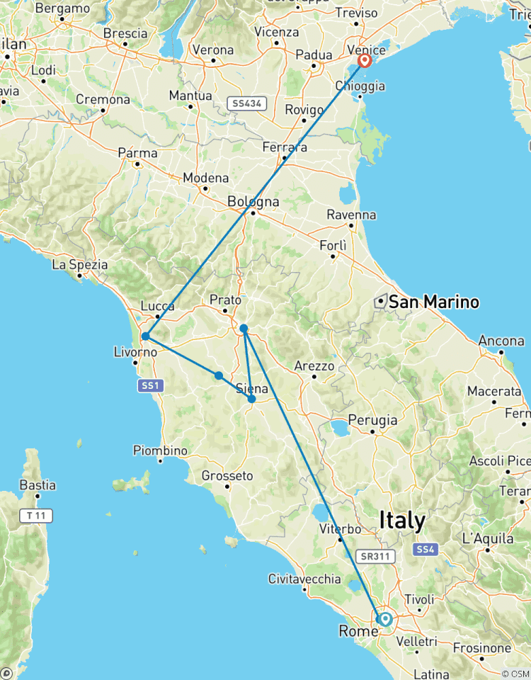 Circuit à Rome, Florence, la Toscane et Venise - forfait de 7 jours circuit