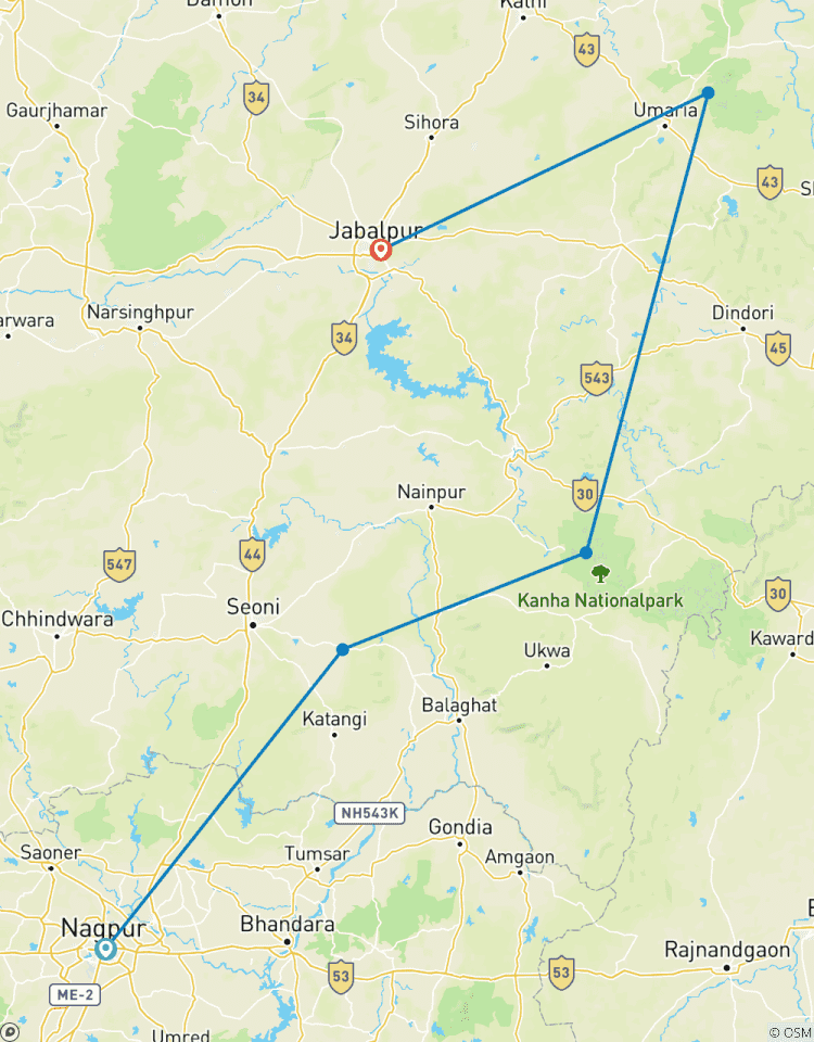 Circuit de la faune et de la flore du centre de l\'Inde circuit