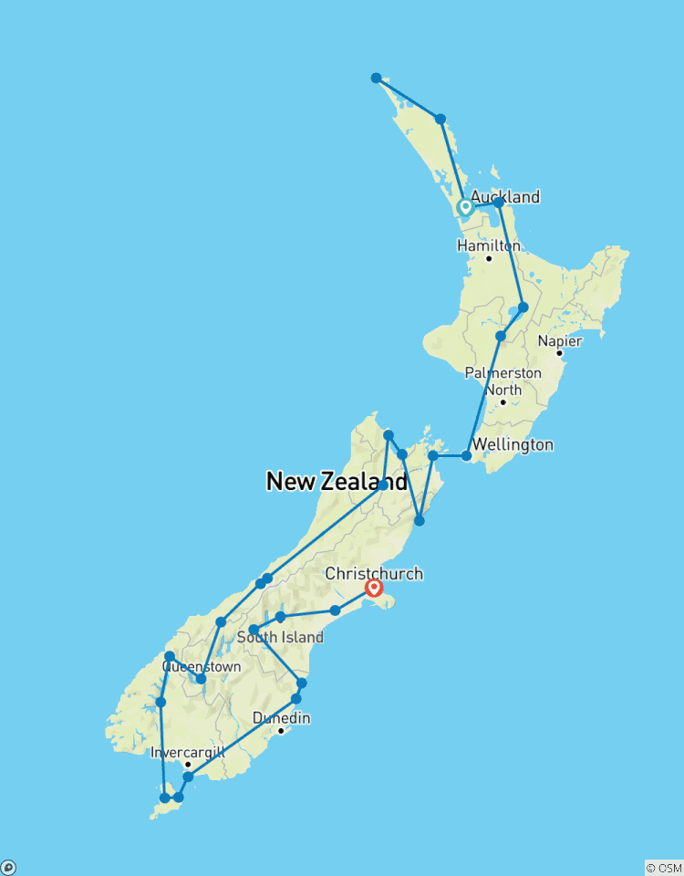 Naturwunder Neuseelands - Auckland bis Christchurch Rundreise