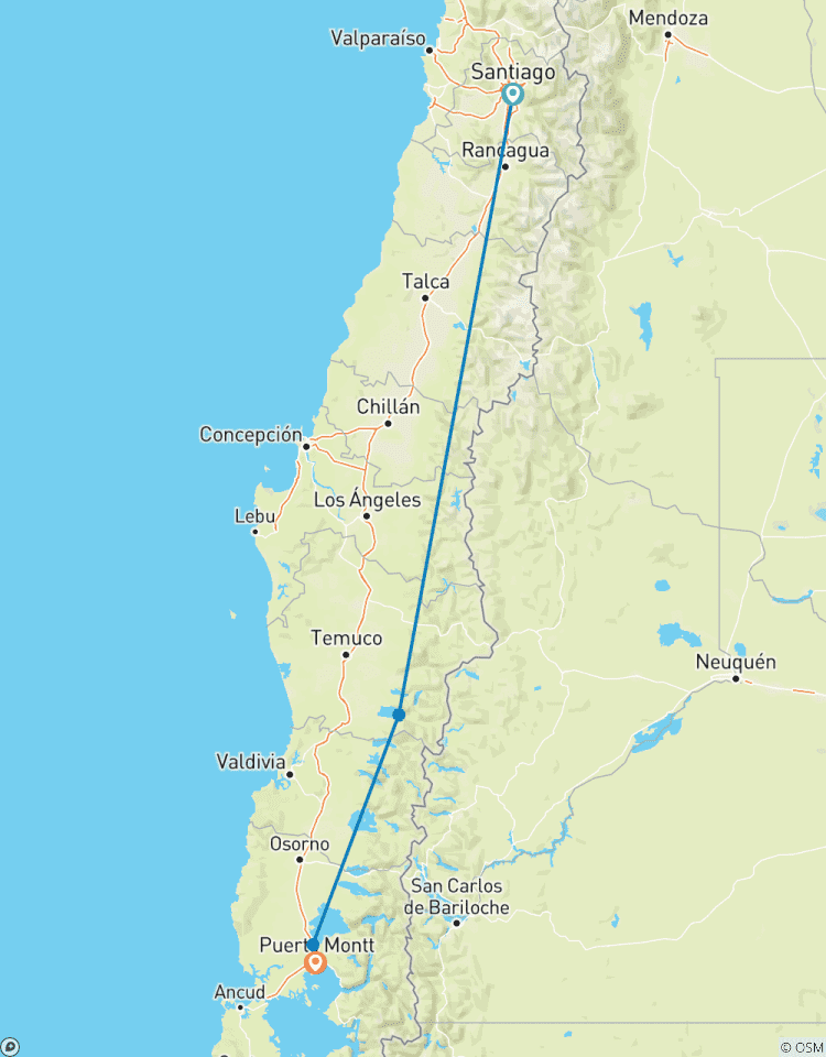 Santiago de Chile and Lakes Region (10 Days) Tour