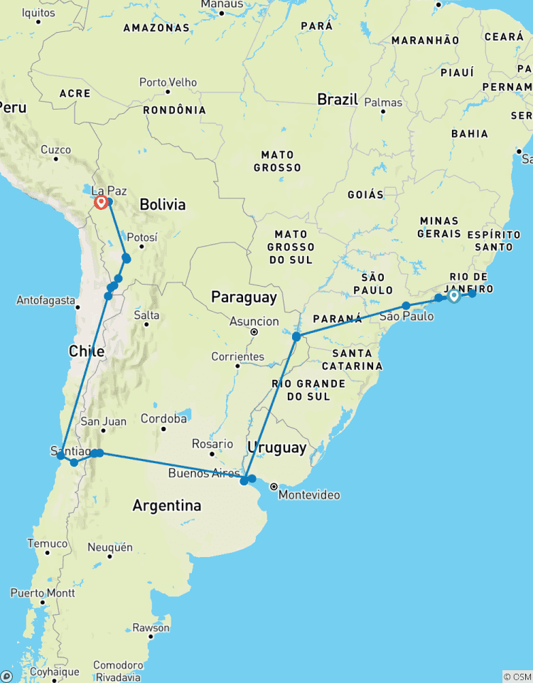 Circuito 5 Países: De Río de Janeiro a La Paz (30 días)