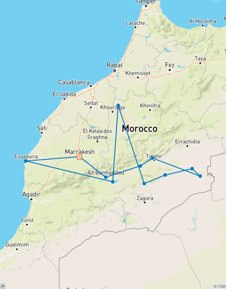 Circuito 7 días - Marrakech, el Atlas, el desierto y la brisa de la playa