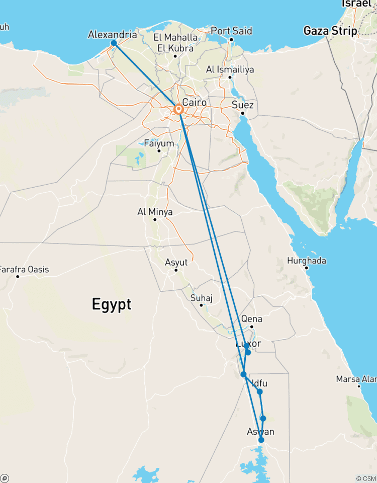 Circuito Viaje a las maravillas faraónicas: Explora El Cairo, Alejandría y las maravillas del crucero por el Nilo
