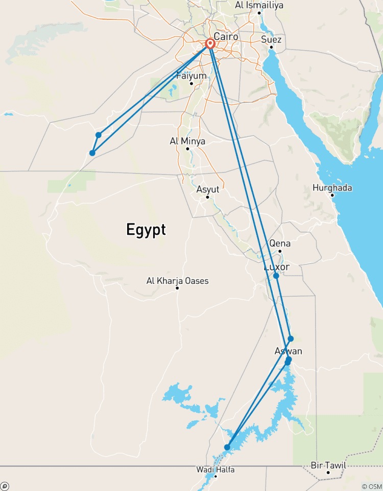 Circuito Tesoros de Egipto (El Cairo, Asuán, Luxor, navegación en Felucca, safari por el desierto en blanco y negro)