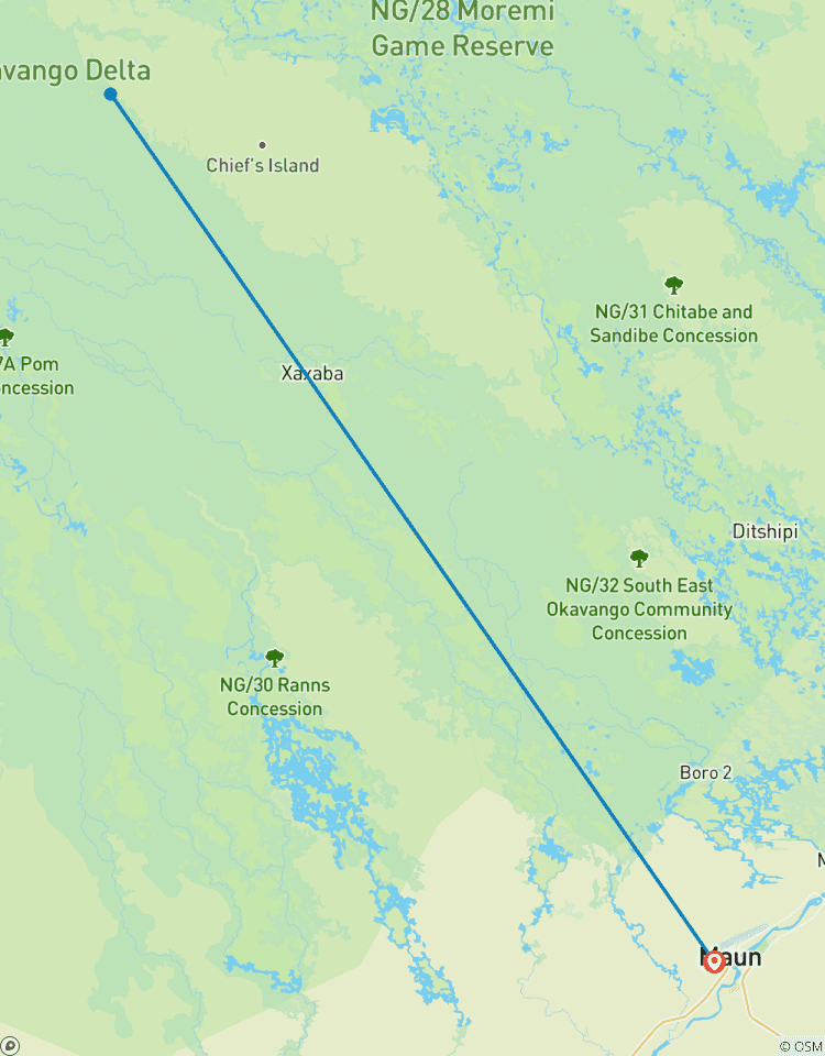 Circuito Safari en campamento salvaje de 3 días por el delta del Okavango interior