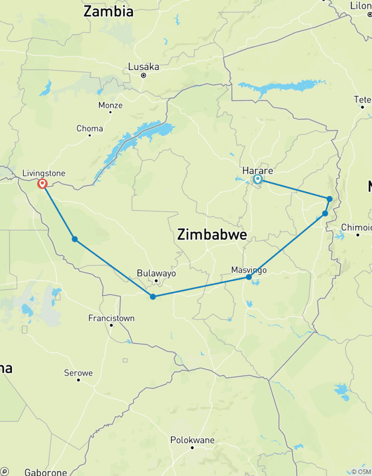 Zimbabwe Explorer – 12 Days Victoria Falls Ruins Parks and Cities Tour