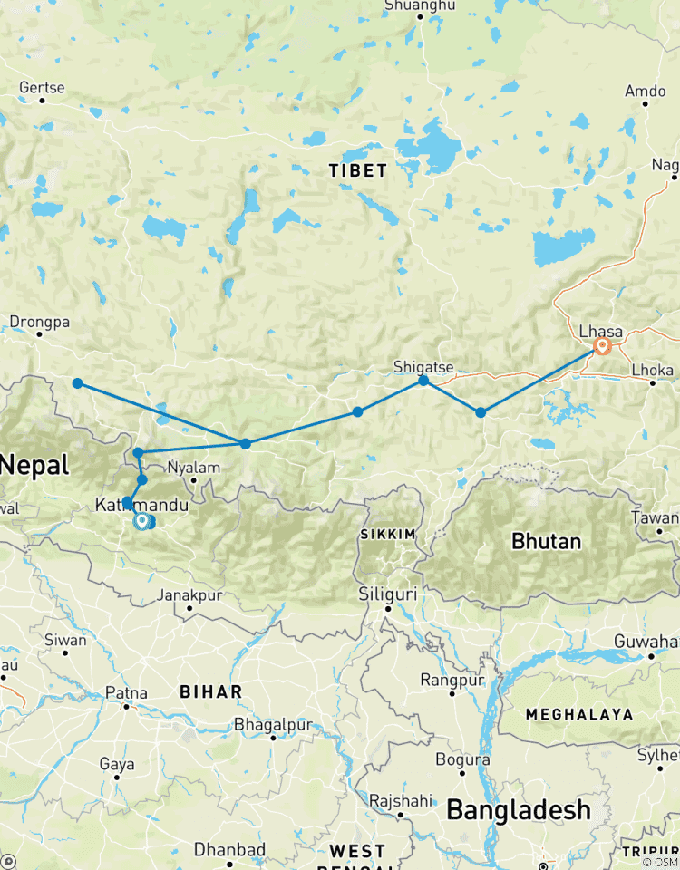 Lhassa - Camp de base de l\'Everest - Circuit terrestre circuit