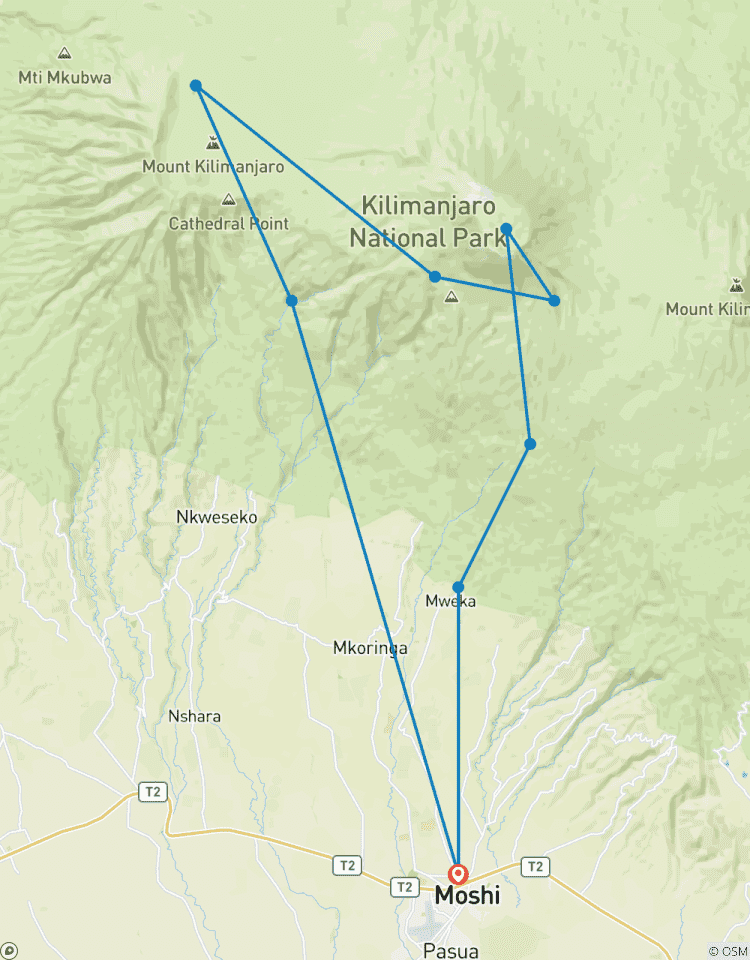 Beklimming van de Kilimanjaro Machame Route in 7 dagen-rondreis
