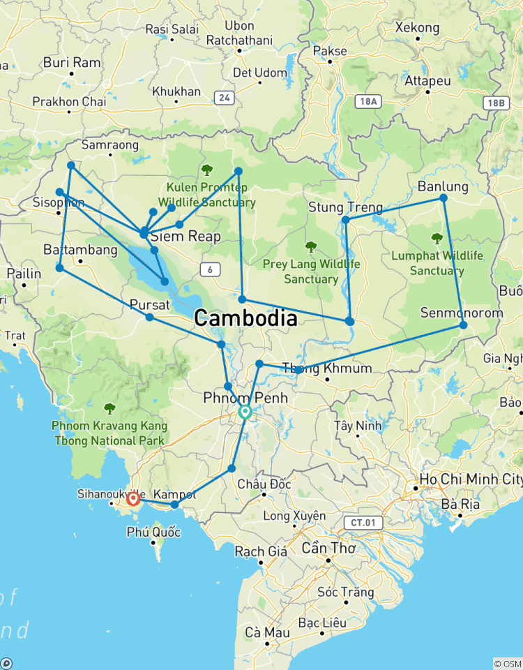 Cambodja Grand Discovery 22 daagse privéreis door erfgoed, hooglanden & kust-rondreis