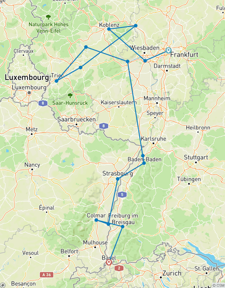 Circuito Castillos y Viñedos del Rin y el Mosela 2026 - 8 Días (15 destinations)