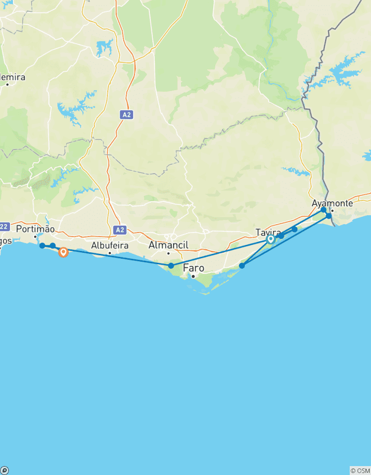 Circuito Excursión autoguiada por la costa del Algarve