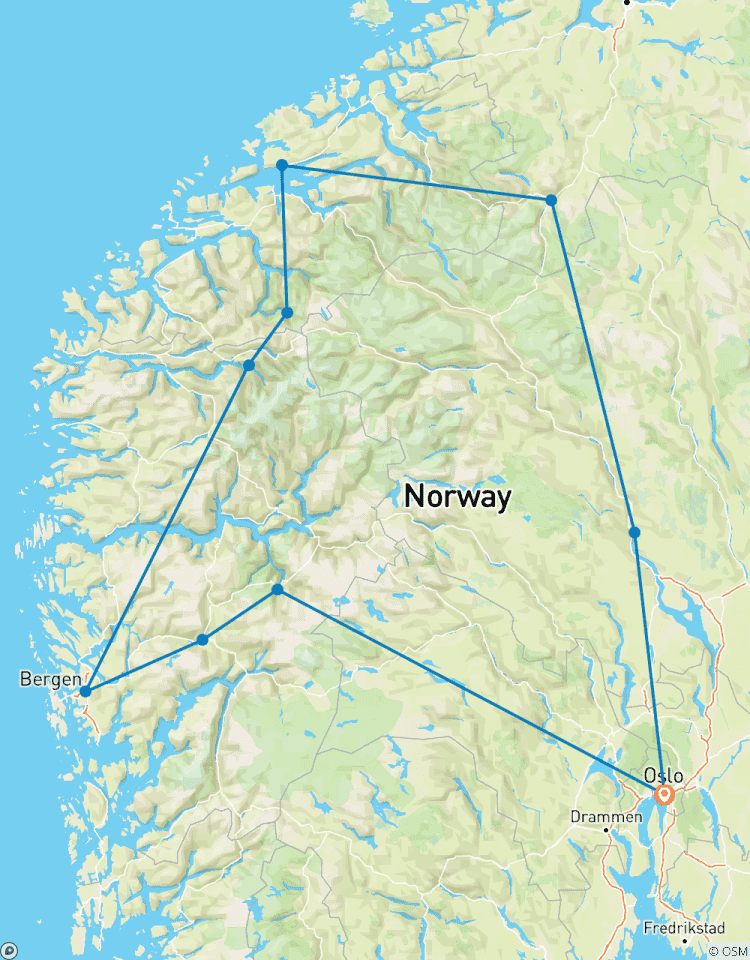 Hoogtepunten van Noorwegen-rondreis