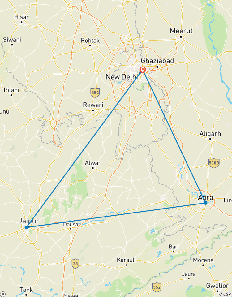 Circuit privé de luxe du Triangle d\'Or à Agra et Jaipur depuis New Delhi (5 jours) circuit