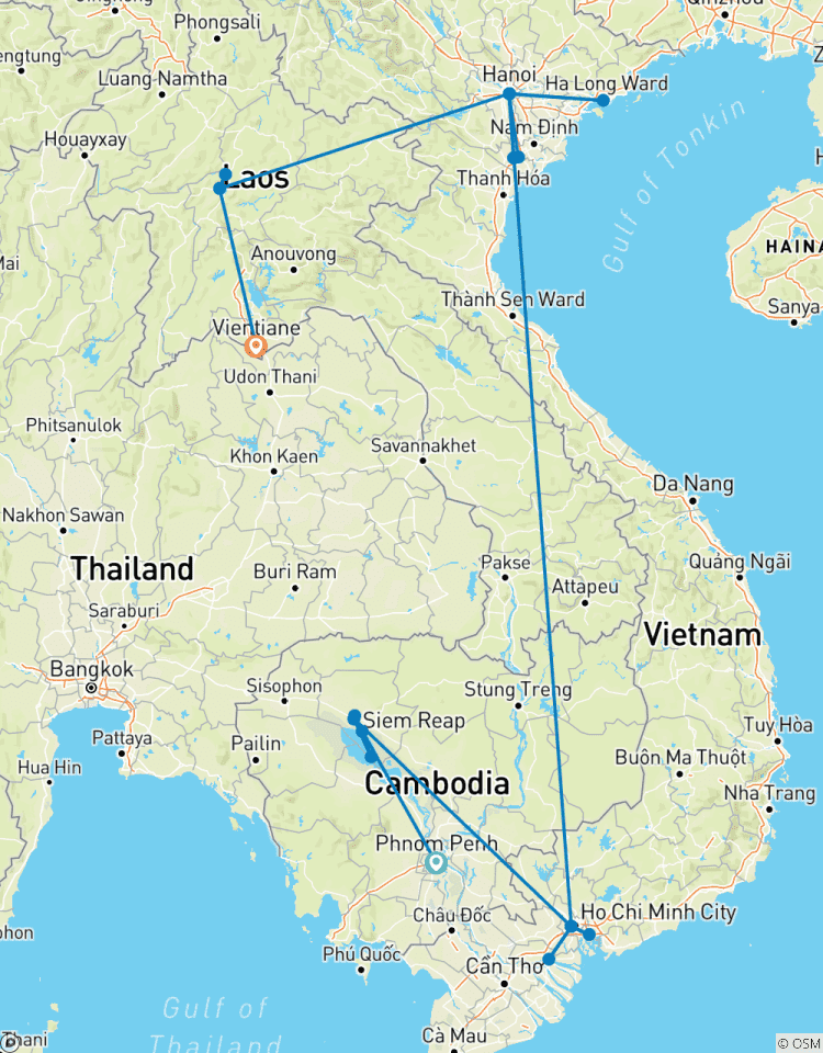 Grote Indochina Rondreis door – Cambodja – Vietnam – Laos in 16 dagen-rondreis