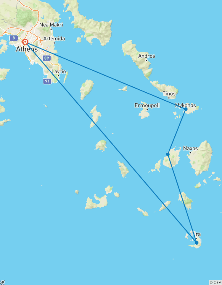 TITANIC GREECE : Athènes, Mykonos, Paros et Santorin (visite d\'Athènes et ferries) circuit
