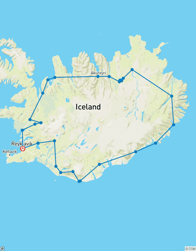 Circuito Aventura de 8 días por la ruta del Ring de Islandia con la Laguna Azul