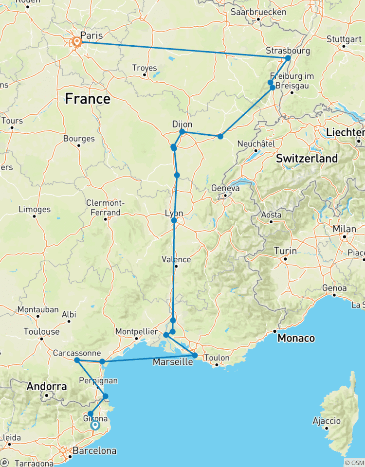 Catalonia, south of France, Burgundy and Alsace Tour