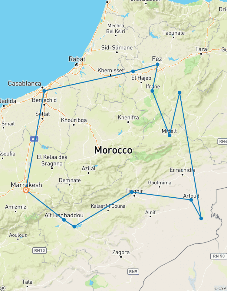 9 TAGE IN MAROKKO WÜSTE UND KÖNIGSSTÄDTE AB MARRAKESCH Rundreise