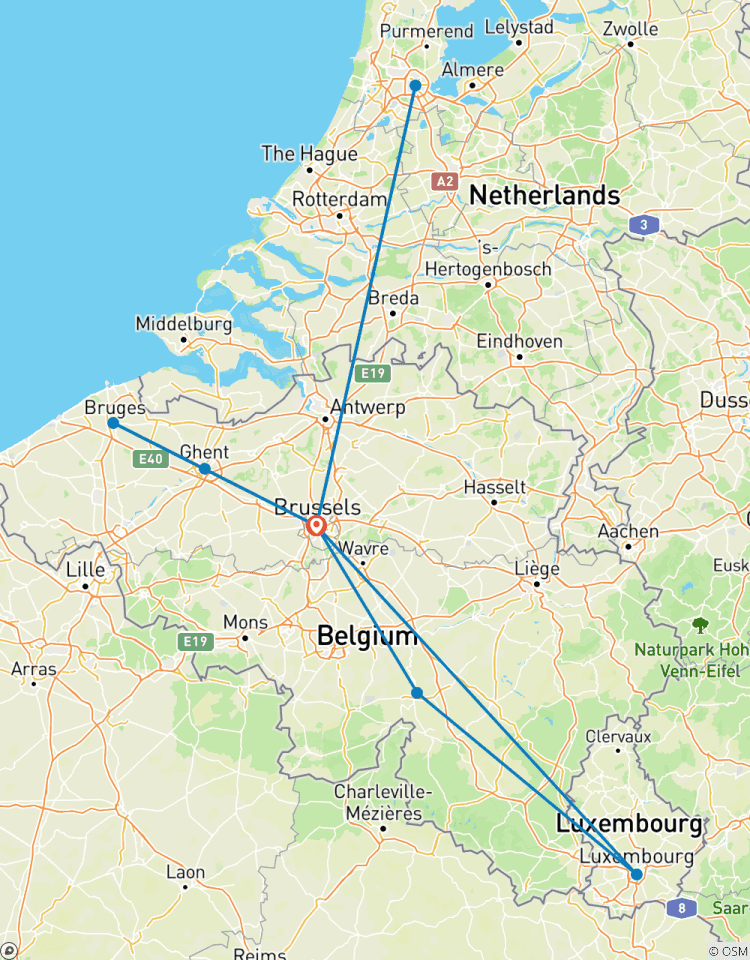6 Day Belgium including Brussels, Luxemburg, and Amsterdam Tour