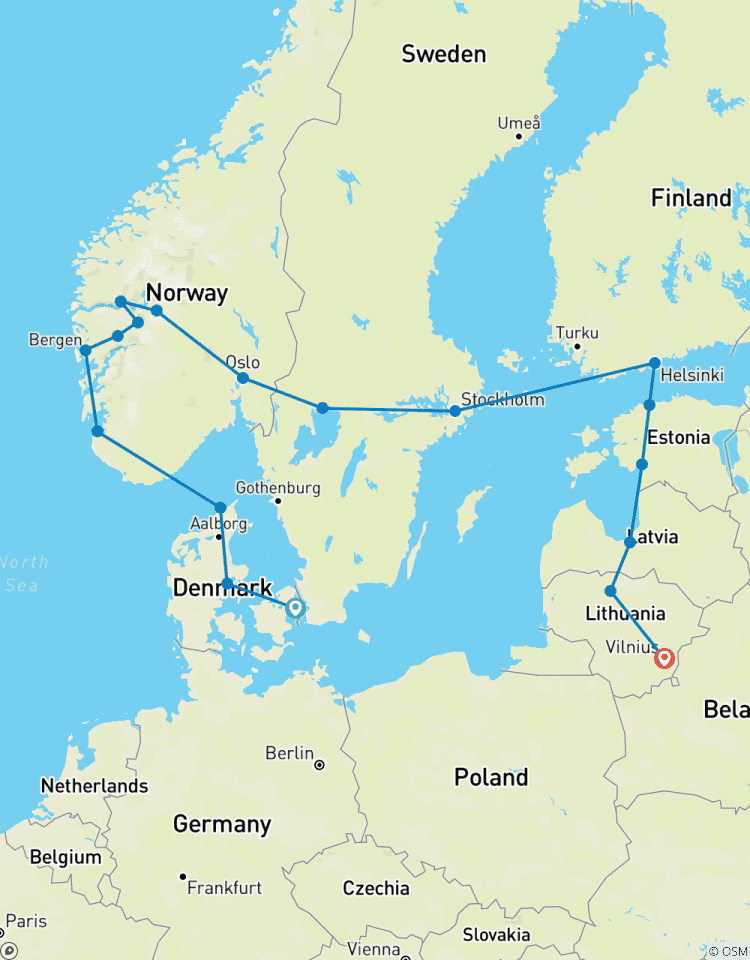 17 Days Premium Scandinavia & The Baltics Tour Tour