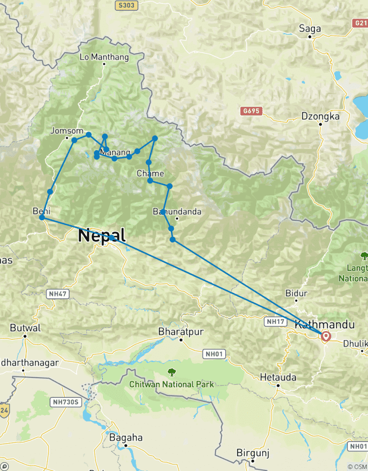Trek dans la vallée de Nar Phu via le trek au Annapurna avec le lac de Tilicho circuit