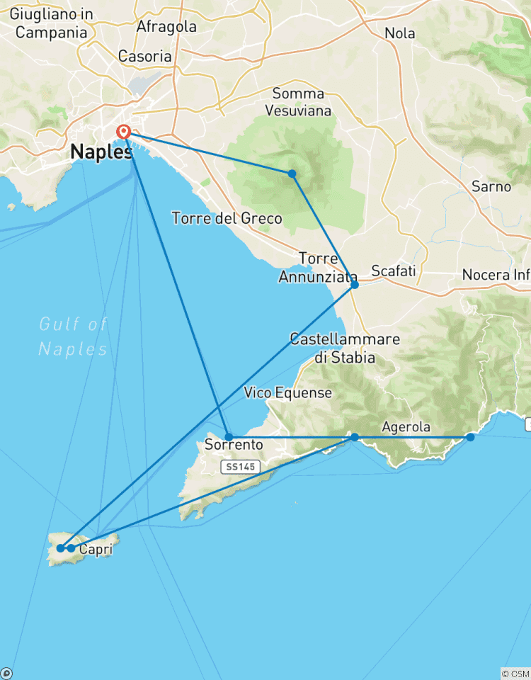 5 Day Naples including Sorrento, Amalfi, Capri Island, Pompeii & Vesuvius. Tour