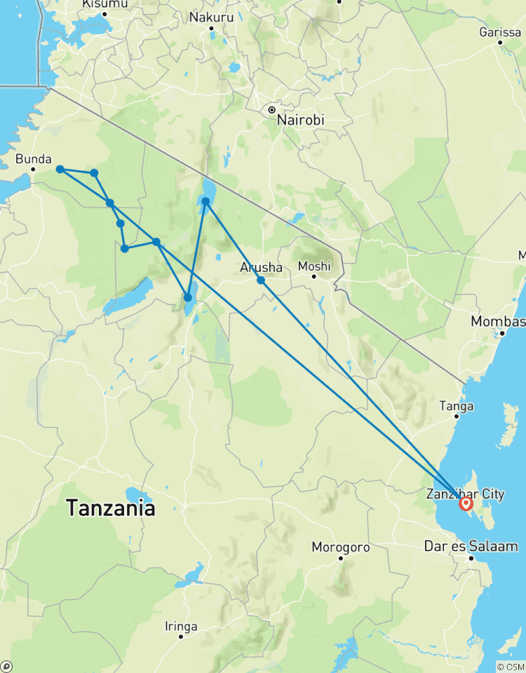 Von Sansibar & Fly-In Serengeti: 15 Tage Safari Entdecken Sie das Land der Großkatzen Rundreise