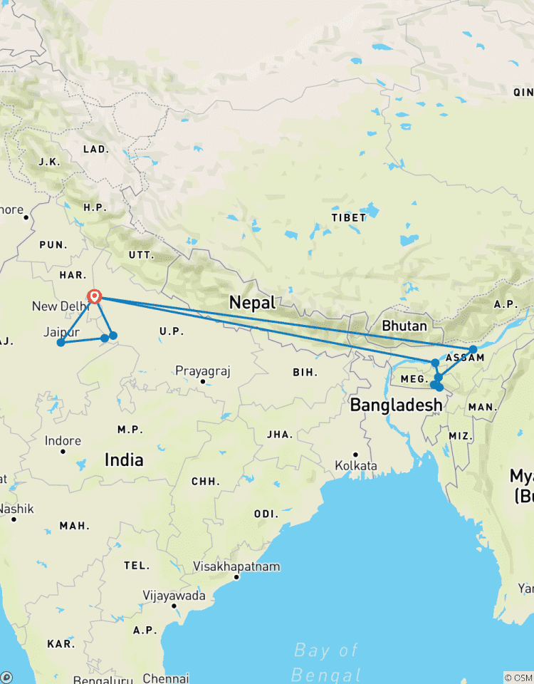 Goldenes Dreieck mit Nordost Indien Rundreise