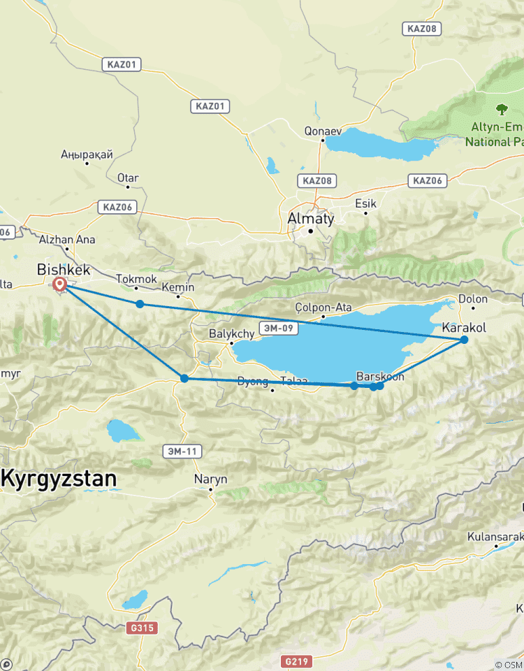 Circuit de 9 jours en groupe au Kirghizstan circuit