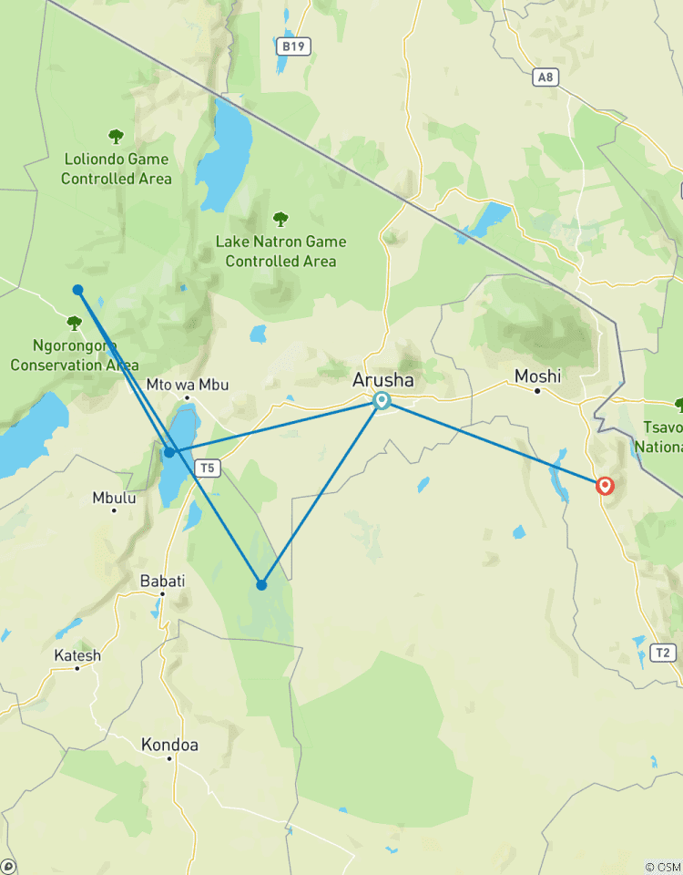 Circuito Safari en grupo de 3 días por Tanzania: Tarangire, Lago Manyara y Cráter del Ngorongoro