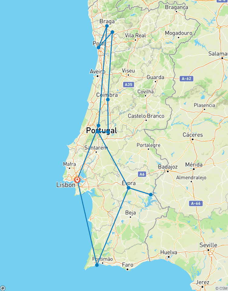 Landweggetjes van Portugal, een rondreis alleen voor vrouwen (kleine groep)-rondreis