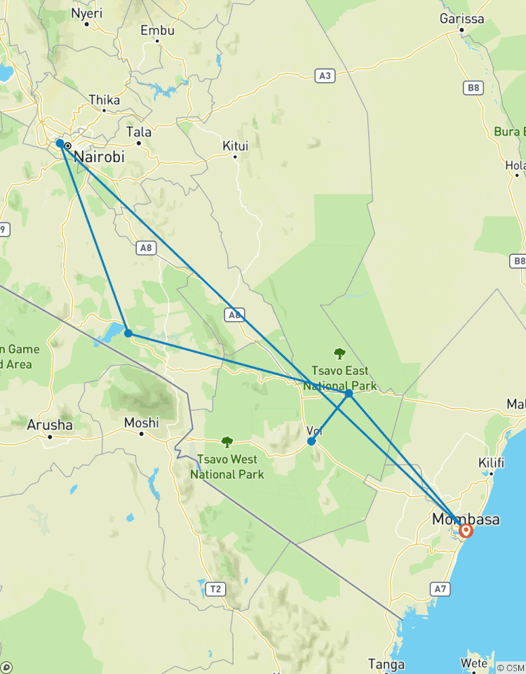 De Diani à Amboseli en 3 jours - Une aventure sauvage que vous adorerez circuit