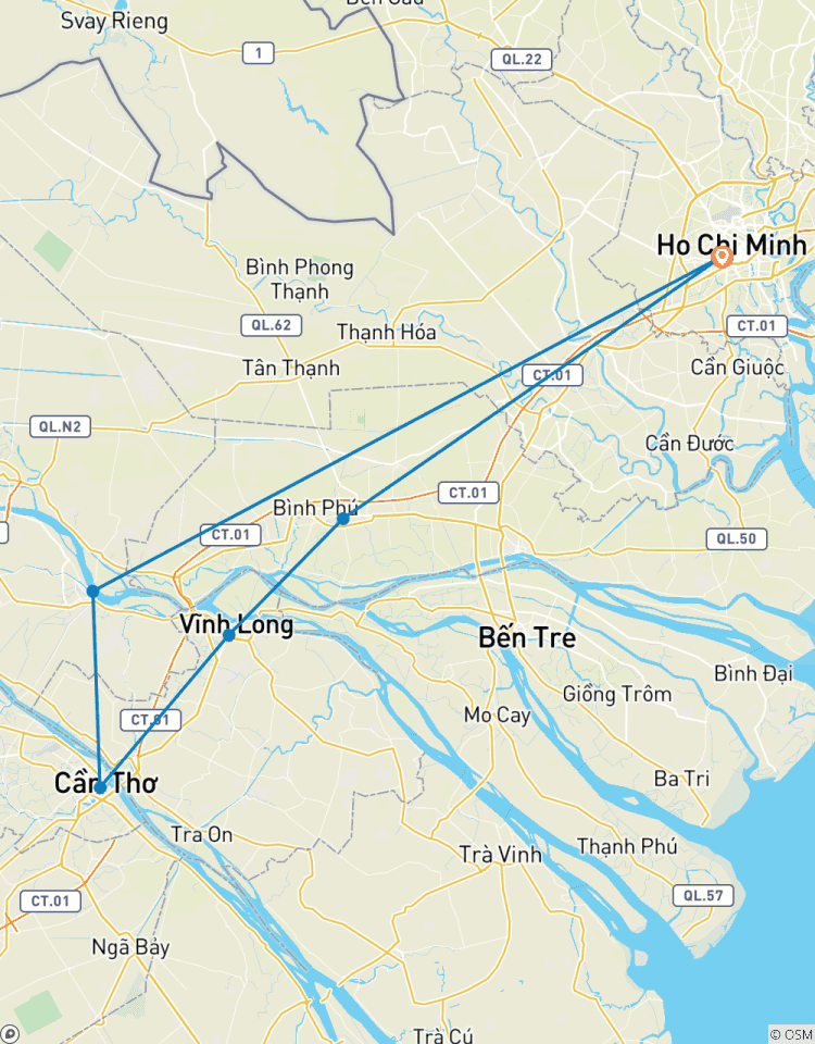Circuito Increíble excursión privada en bicicleta por el delta del Mekong en 2 días