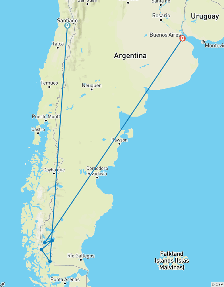 11 jours d\'aventure en Patagonie : Voyage de Santiago au Chili et en Argentine circuit