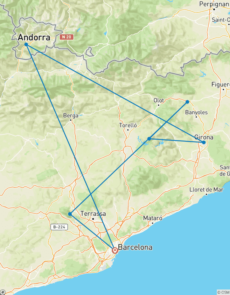 Barcelone avec Montserrat, Besalu, Rupit, Gérone et Andorre - 6 jours circuit