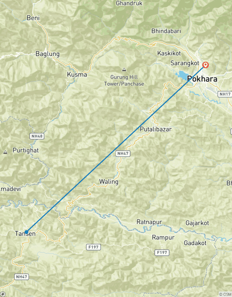 Palpa, une ancienne ville collinaire au départ de Pokhara circuit