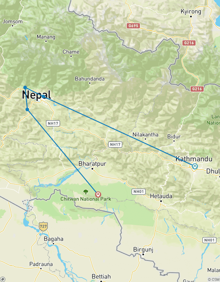 Circuito Visita a Pokhara (ciudad aventurera), pueblo de Dhampus Gurung y parque nacional de Chitwan