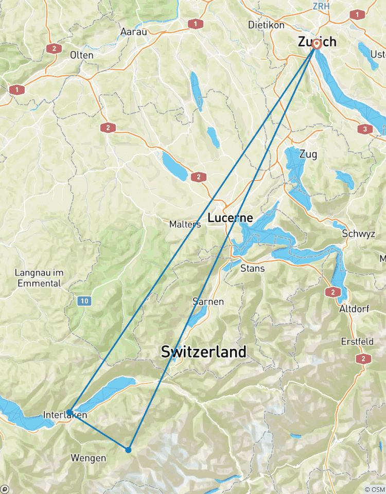 5 Day Zurich including Lake ferry, Cable Car, Mount Rigi, Grindelwald and Interlaken Tour