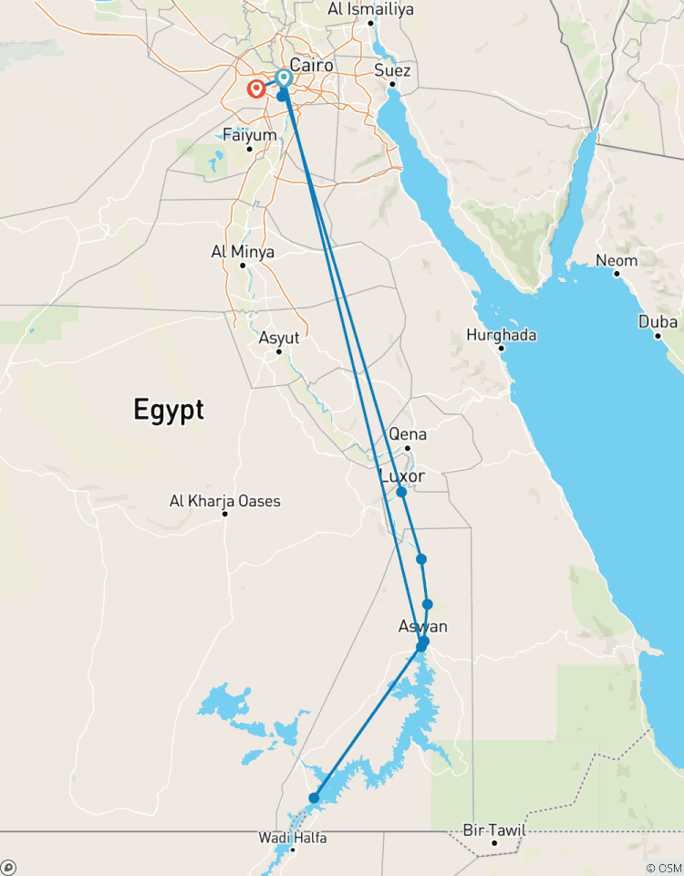 Circuito Paquete Lo Mejor de Egipto 8 Días Pirámides de El Cairo, Crucero por el Nilo, Globo y Abu Simbel con vuelos y hotel desde el aeropuerto de El Cairo