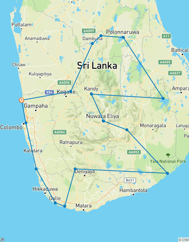Circuito Vacaciones en el patrimonio, la naturaleza y la playa de Sri Lanka
