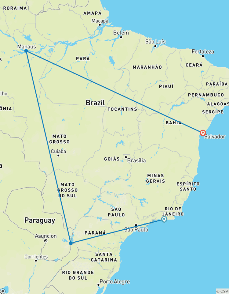 Circuito Maravillas de Brasil (incl. vuelos nacionales)