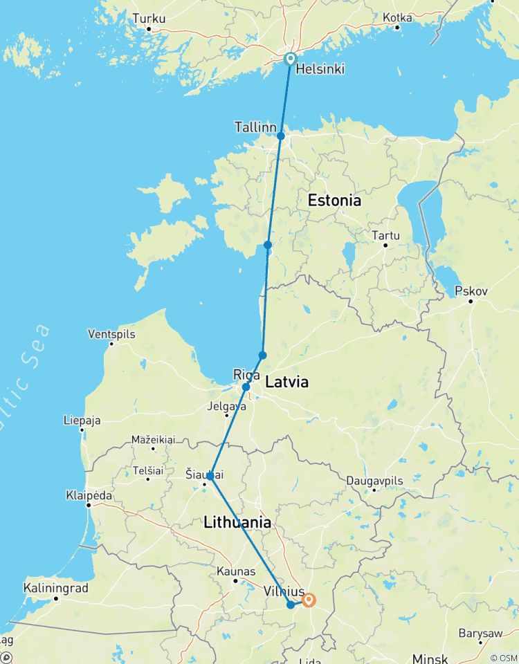 Höhepunkte ab Helsinki und dem Baltikum Rundreise
