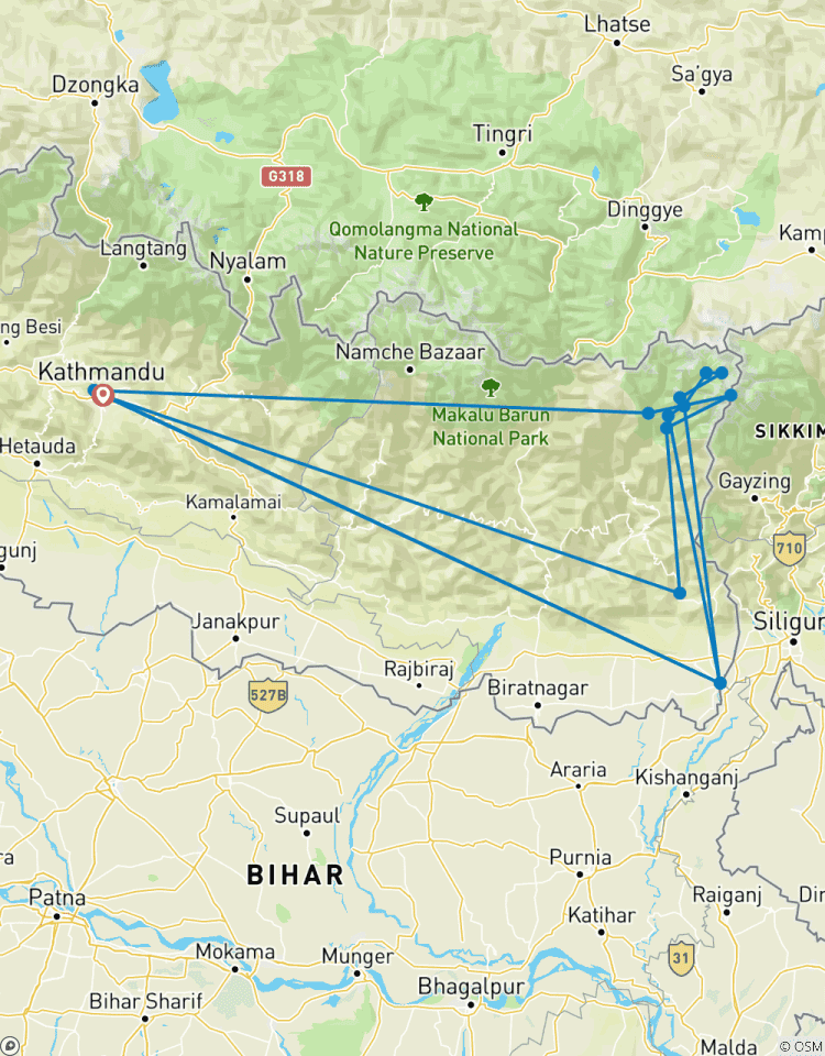 Kanchenjunga Circuit Trek du nord au camp de base du sud. circuit
