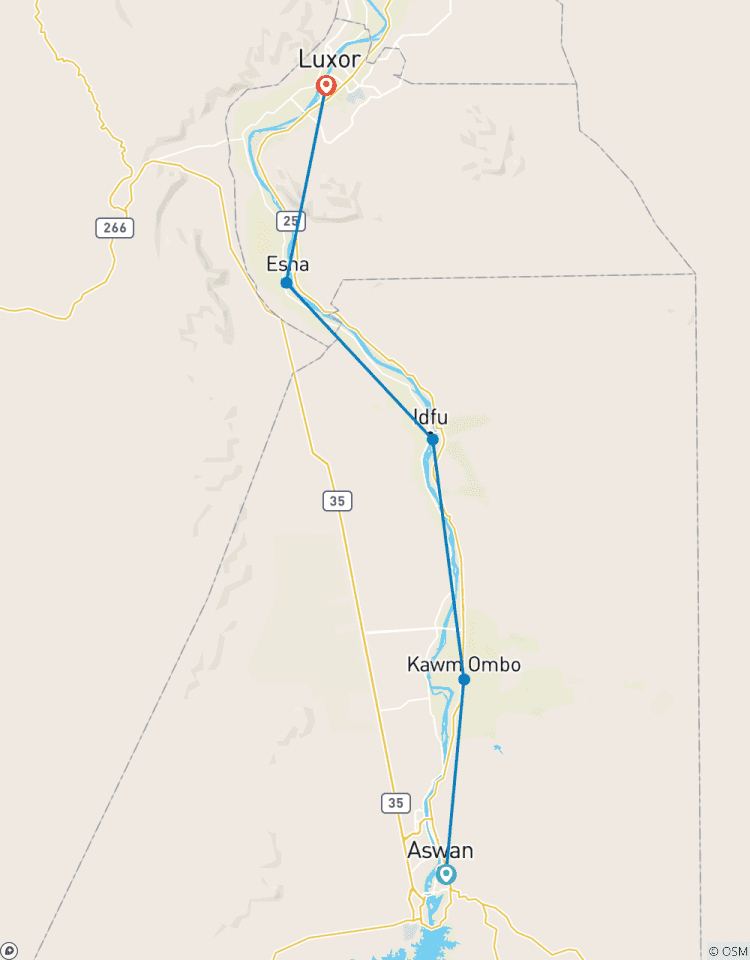 Circuito Increíble Crucero de 3 Días y 2 noches por el Nilo de Asuán a Luxor con visitas a Edfu y Kom Ombo